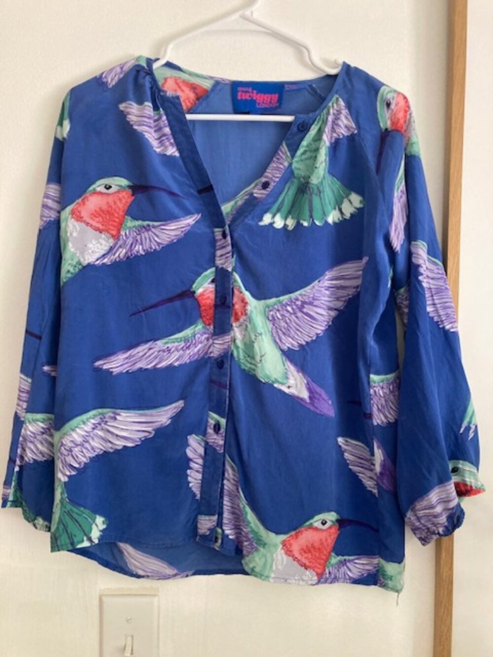 Twiggy LONDON Hummingbird Button Down Shirt Size XSmall